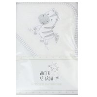 WF1661: Baby Grey Zebra Hooded Towel/Robe